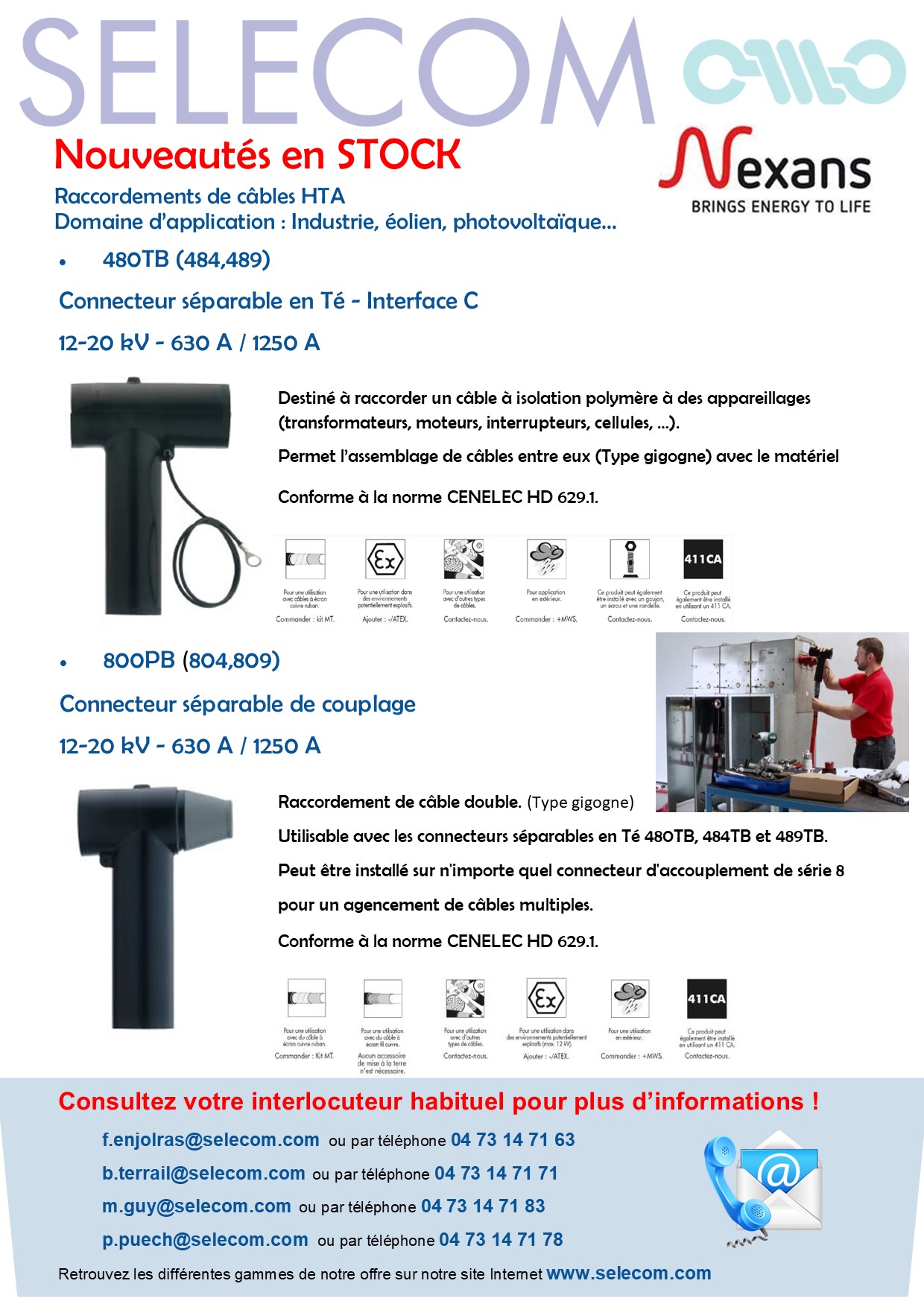 Connecteurs Nexans - Prises - Accessoires en stock chez SELECOM