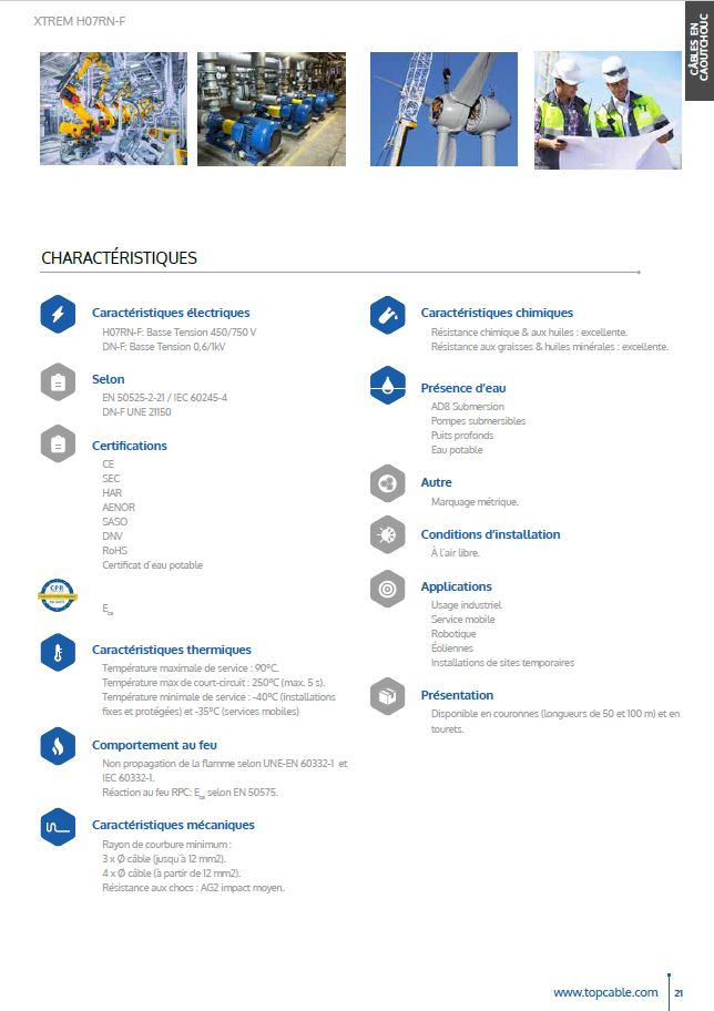 HO7RNF - Cable souple cuivre en stock - industriel - agricole - puissance