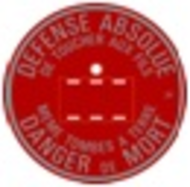 PR61- PLAQUE RONDE SUPP BETON Zinc fondu - DANGER DE MORT #3700327